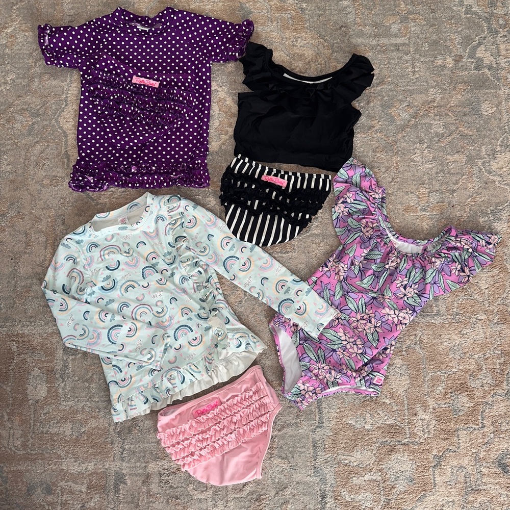 Girls ruffle butts swim suits size 7